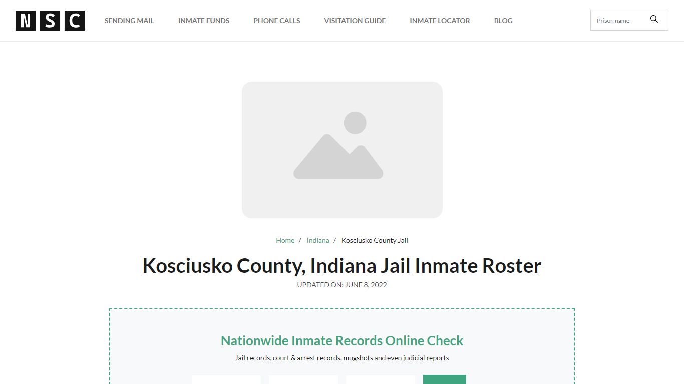 Kosciusko County, Indiana Jail Inmate List